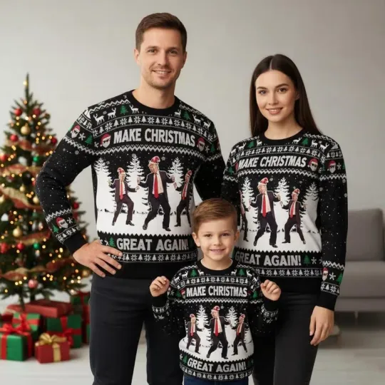 Discover Funny Trump Make Christmas Great Again Sweater, Political Parody Gift