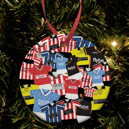 Discover Exeter City Retro Kit Mash Christmas Tree Bauble Decoration Ceramic Fans Gift