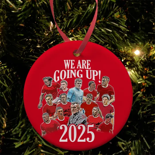 Discover Charlton Promoted 2025 Tree Decoration Flat Ceramic Bauble Football Gifts