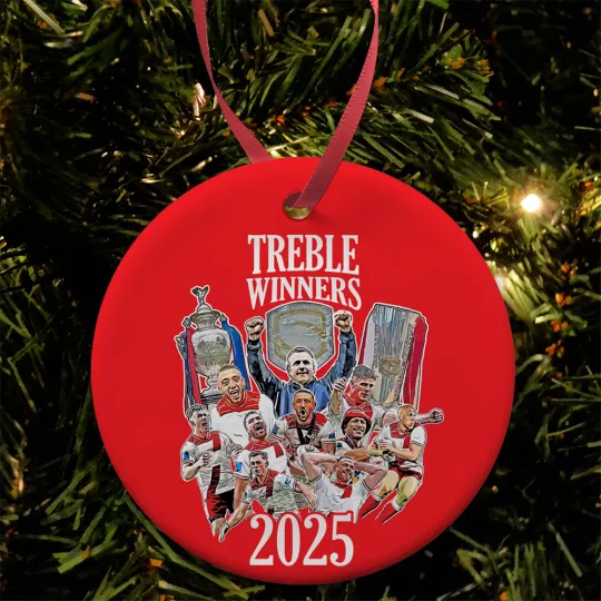 Discover Hull KR Treble Winners 2025 Tree Decoration Flat Ceramic Bauble Great Xmas Gift