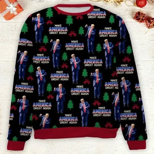 Discover Make America Great Again, Funny Trump Dancing Ugly Sweater Trump Won 2024 Sweat