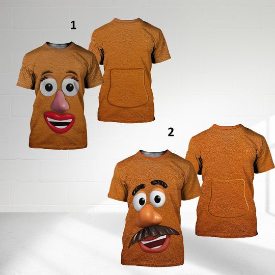 Mrs. Potato Head Shirt, Toy Story Costume Cosplay 3D T-Shirt, Mr and Mrs Valentine Gift, Halloween Costume For Family Group T Shirt