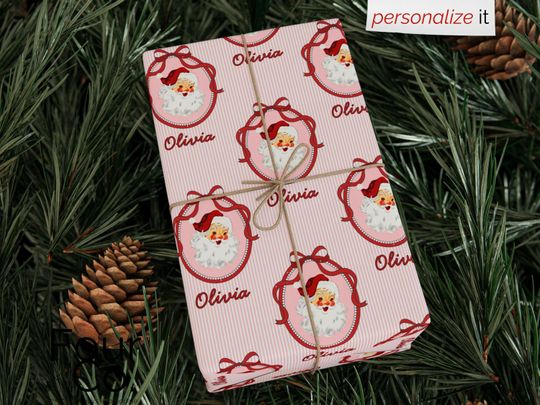 Discover Vintage Santa Wrapping Paper, Custom Christmas Gift Wrap
