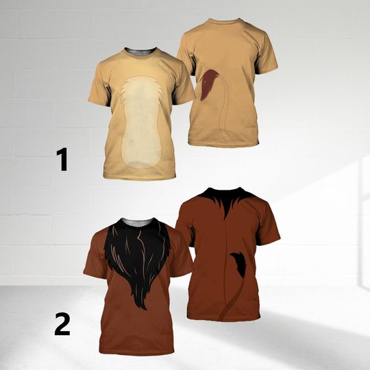 Discover The Lion King Movie 3D Costume Shirt, Lion Character Cosplay Matching T-Shirt, Animal Kingdom Shirt, Gift For Friend Halloween Costume Shirt