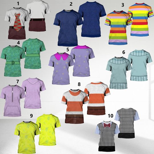 Discover Inside Out 3D Costume Matching Group Shirt, Funny Inside Out 2 Character Halloween Cosplay Costume, Halloween Party Family Friend Outfit