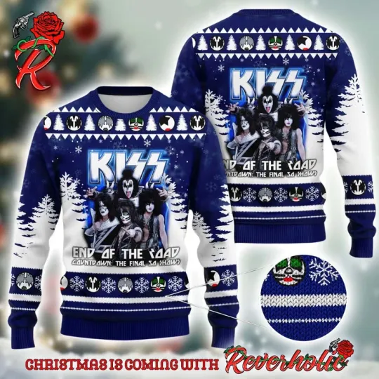 Discover K*iss band End Of The Road The Final So Shows Ugly Christmas Sweater