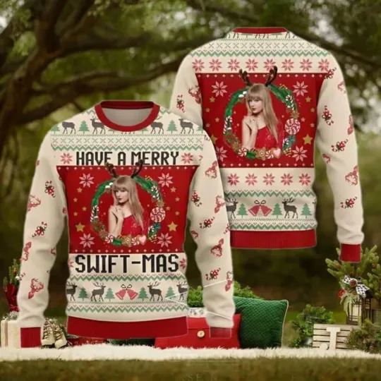 Discover Merry Christmas Have A Merry Swiftmas The Eras Tour Ugly Christmas Sweater TS415