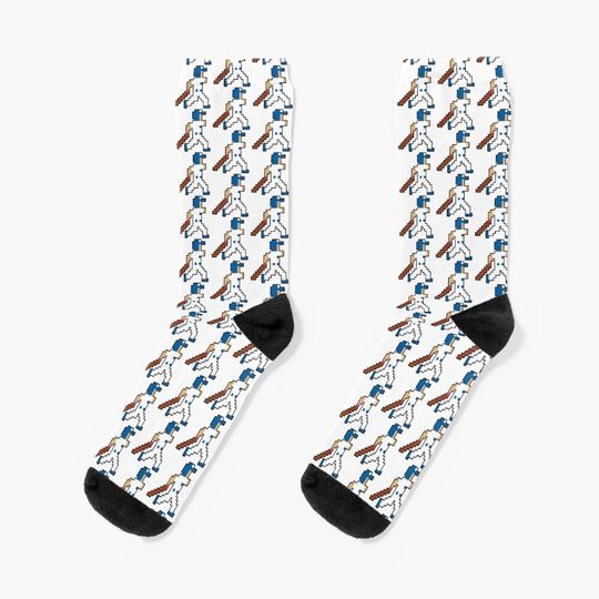 Discover Los Angeles Retro Pixel Baseball Player Socks