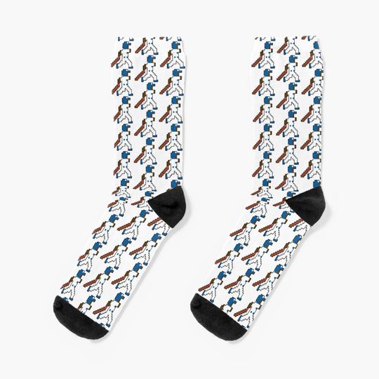 Discover Los Angeles Retro Pixel Baseball Player Socks