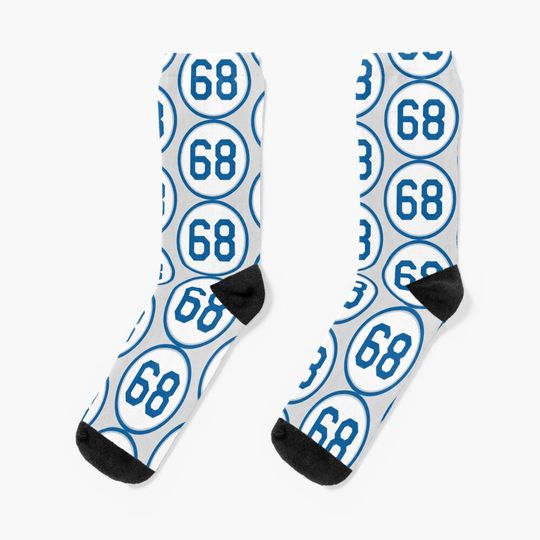 Discover Ross Stripling #68 Jersey Number Socks