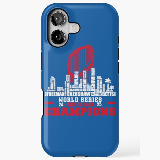 Discover LA Baseball 2025 Back To Back Champions iPhone Case