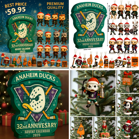 Anaheim Ducks 2025 Acrylic Advent Calendar Blind Box, 2D Acrylic, Christmas Decor