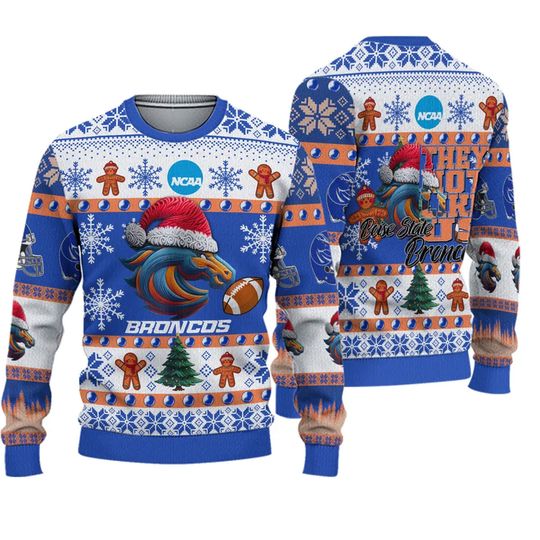Boise State Broncos Football They Not Like Us Christmas Ugly Sweater