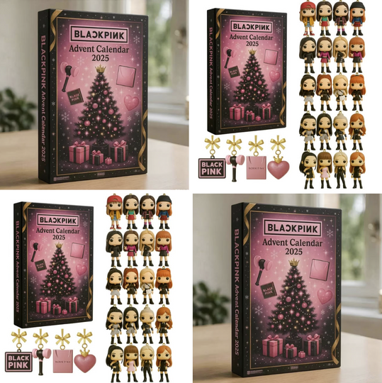 Discover Black Pink 2025 Acrylic Advent Calendar Blind Box, 2D Acrylic, Christmas Decor