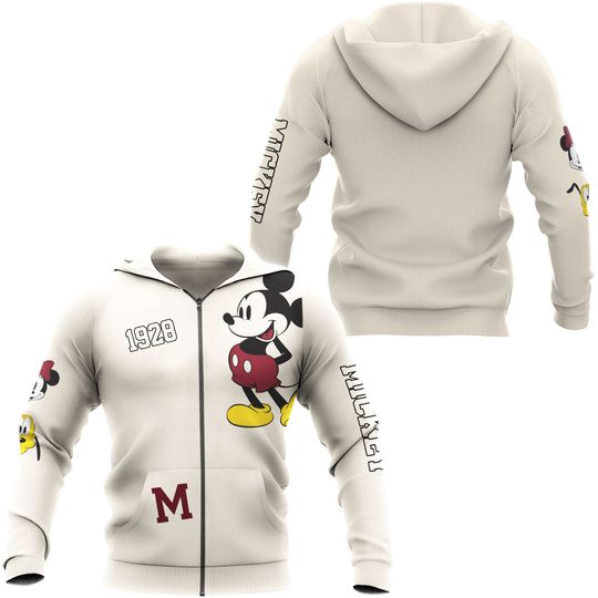 Disney Mickey Mouse 3D Zip Sweatshirt Hoodie