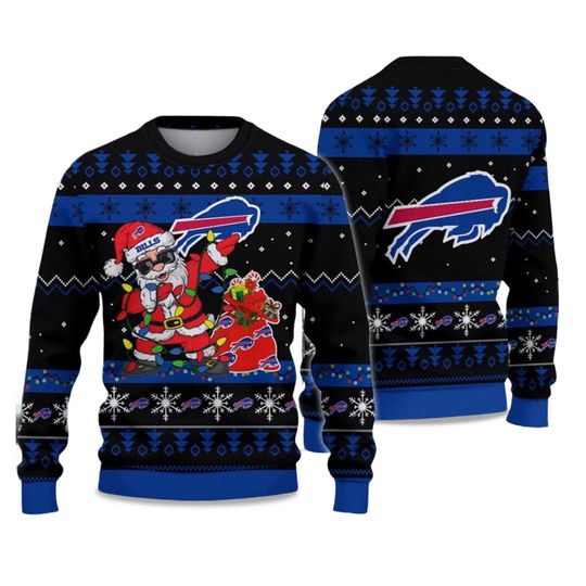 Discover 2025 Bills Santa Claus Ugly Christmas Sweater