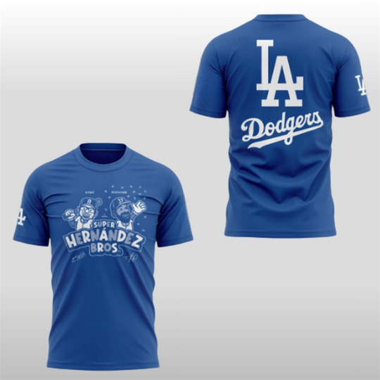 2025 LA Dodgers Super Hernandez Bros 3D T-Shirt