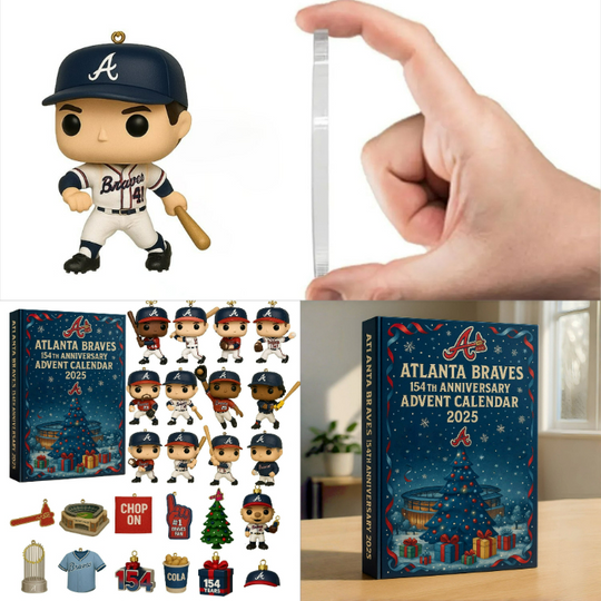 Discover Atlanta Braves 154th Anniversary Acrylic Advent Calendar Blind Box, 2D Acrylic, Christmas Decor