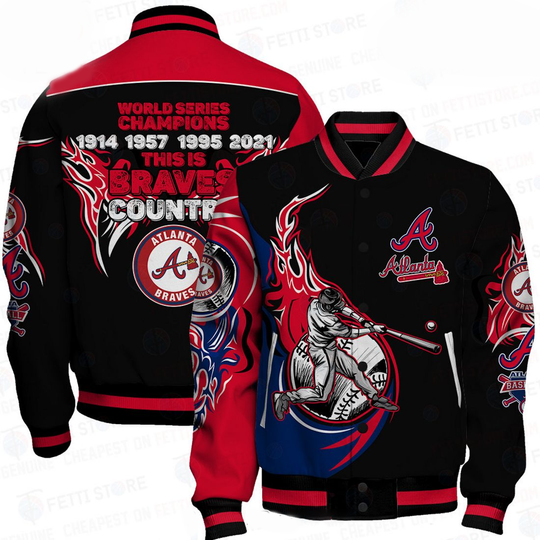 Discover Atlanta Braves Major League Baseball AOP Varsity Baseball Jacket