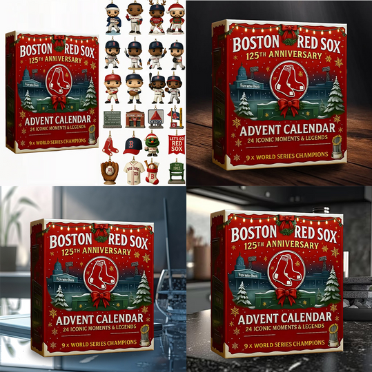 Boston Red Sox Advent Calendar 2025 125TH ANNIVERSARY Christmas Gift, 2D Acrylic, Christmas Decor