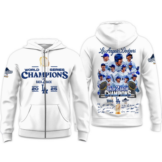 Discover LA Dodgers 2025 World Series Champions Zip Hoodie