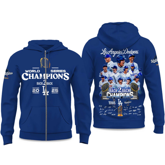 Discover LA Dodgers 2025 World Series Champions Zip Hoodie