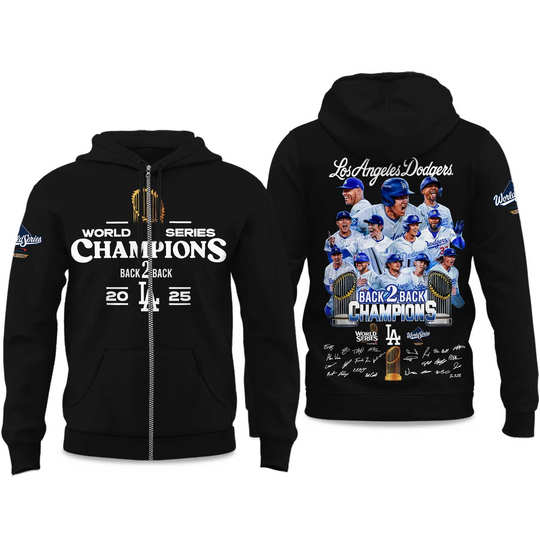 Discover LA Dodgers 2025 World Series Champions Zip Hoodie