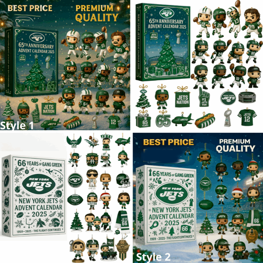 Discover New York Jets Advent Calendar 2025 65TH ANNIVERSARY Christmas Gift, 2D Flat
