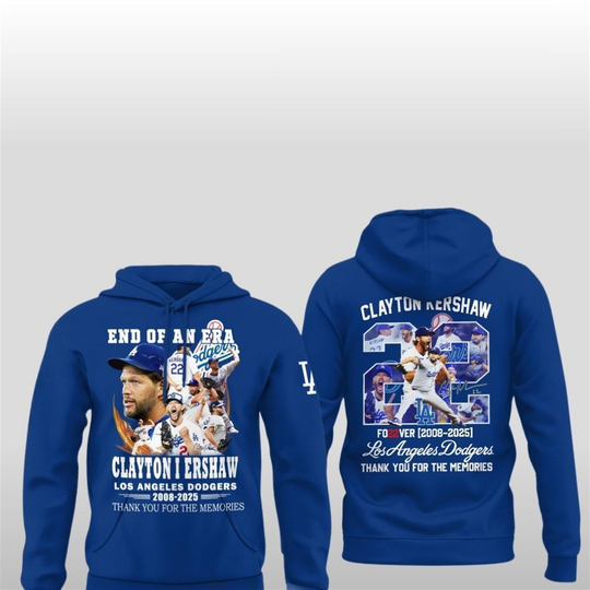 Dodgers Clayton Kershaw Thank You 3D Hoodie