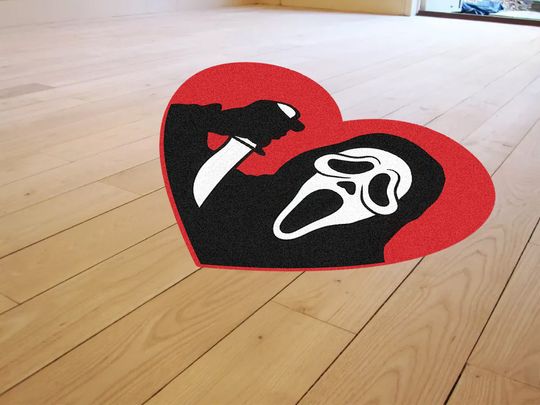 Scream Ghost Face Heart Rug Horror movie Rug Scream Rug Horror Movie Gift Scream