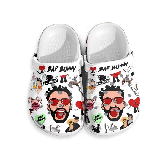 Bad Bunny Clogs , Bad Bunny Sandals, Bad Bunny Tour 2024 Shoes, Bad Bunny Summer Shoes, Bad Bunny Casual Shoes, Bad Bunny Fan Gift