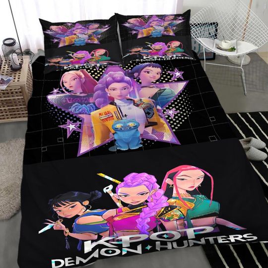 Kpop Demon Hunter Bedding Set, Gift For Kids, Christmas/Birthday Gift