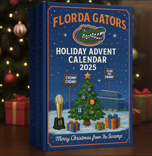 Florida Gators Acrylic Advent Calendar 2025, 2D Flat Christmas Tree Decor