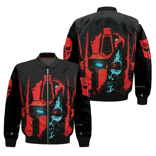 Transformers Terminator Optimus Prime Autobots Cartoon Fan Gift Bomber Jacket Ne