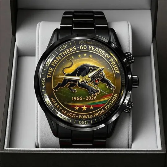 Discover Penrith Panthers 60th Anniversary Black Stainless Steel Watch – 1966-2026