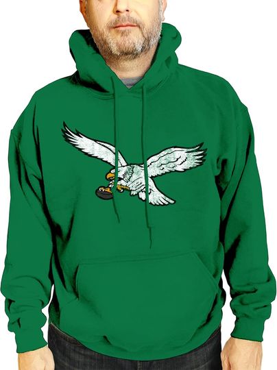 Discover Team Fan Apparel football Adult Unisex Modern Throwback Ultra Soft Hooded Sweatshirt, Heathered Football Hoodie