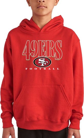 Discover Team Fan Apparel football Youth Overtime Blueprint Football Hooded Sweatshirt, For Boys and Girls, Pro Hoodie Pullover