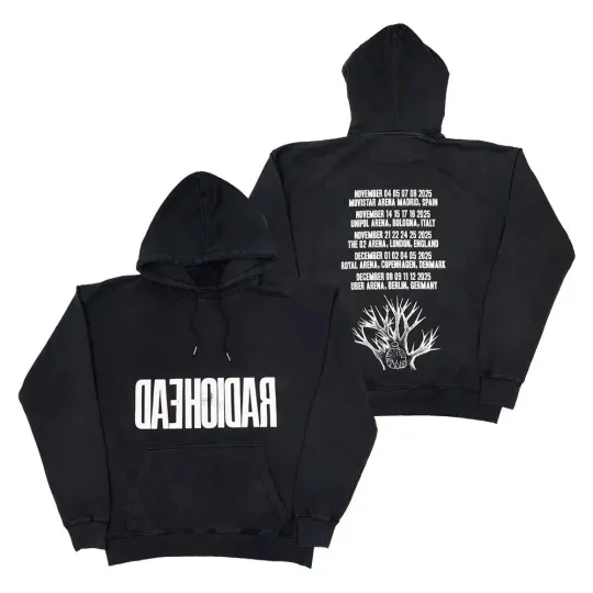 Radiohead 2025 Tour Black Hoodie