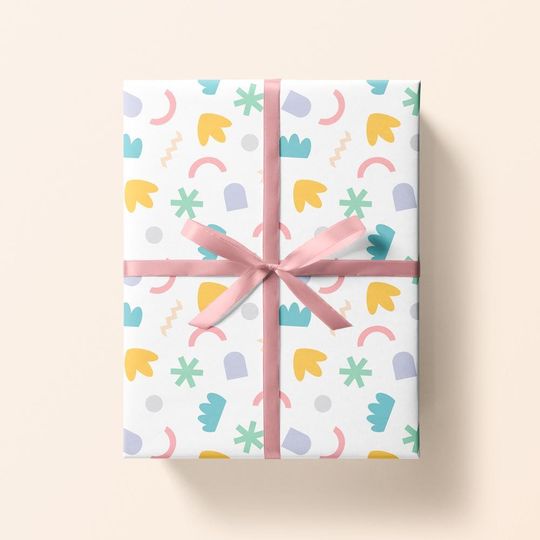 Abstract Geometric Wrapping Paper for Gift Packaging, Birthday, Children's Events, Wedding