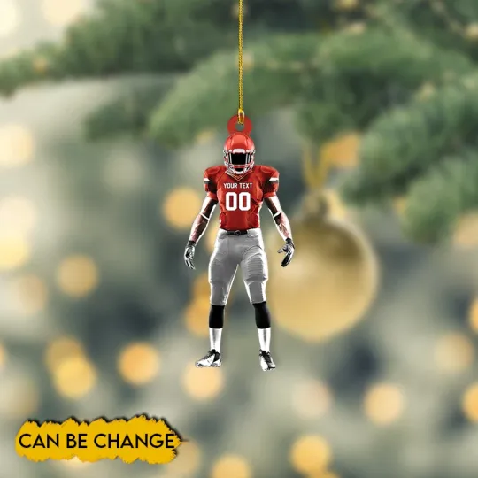 Discover Personalized American Football Ornament, Football Player Christmas Ornament
