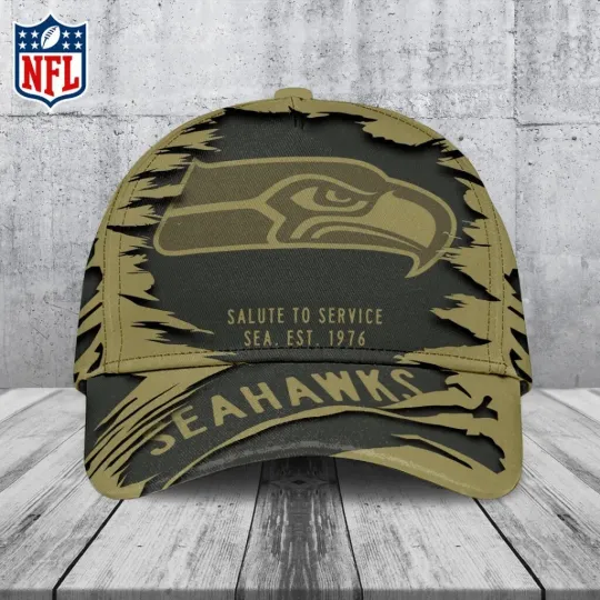 Discover Seahawks 2025 Salute to Service Classic Cap