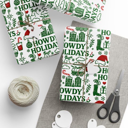Discover Western Christmas Wrapping Paper: Howdy Holidays Cowboy Gift Wrap