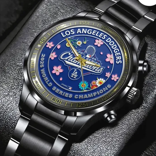 Dodgers Black Stainless Steel Watch