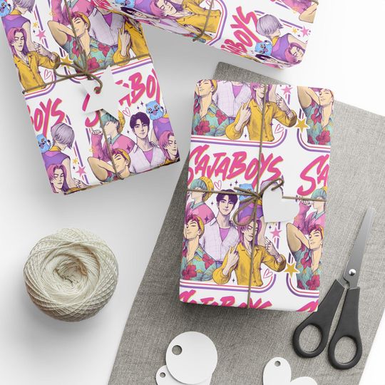 Discover K-Pop Boy Group Wrapping Paper | Anime Style Gift Wrap | Aesthetic Pop Star Gift Wrap for Fans, Birthdays & Holidays