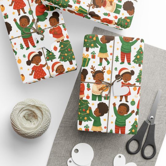 Discover Black Joy Christmas Wrapping Paper: African American Holiday Design
