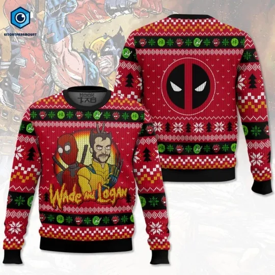 Discover Wade and Logan Ugly Christmas Sweater, Deadpool and Wolverine Christmas Sweater,