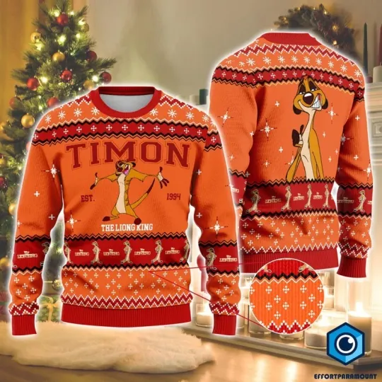 Timon The Lion King Ugly Christmas Sweater, Lion King Characters Shirt