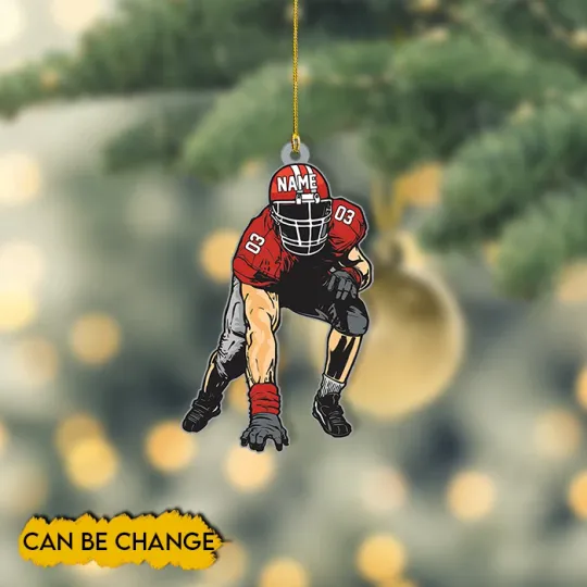 Discover Personalized American Football Ornament, Football Player Christmas Ornament