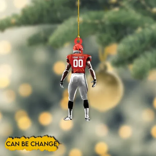 Discover Personalized American Football Ornament, Football Player Christmas Ornament