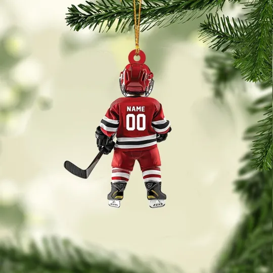 Discover Personalized Hockey Player Christmas Ornament Hockey Kid Ornament Hockey Son
